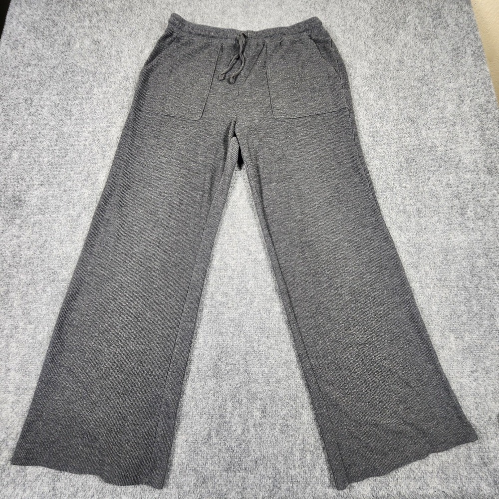 Lucky Brand Gray Waffle Knit Wide Leg Lounge Pants 7WP7284S Womens Medium